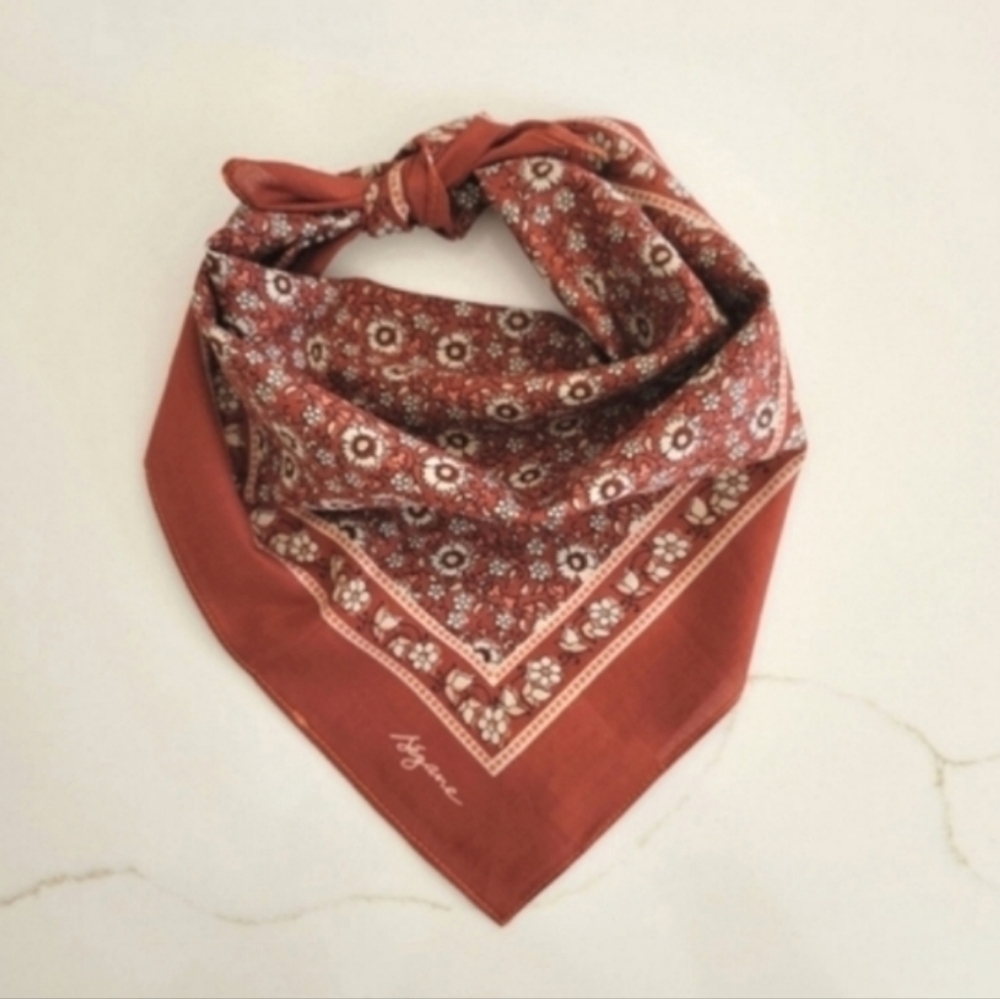 SEZANE Gaston Cotton Square Bandana Scarf